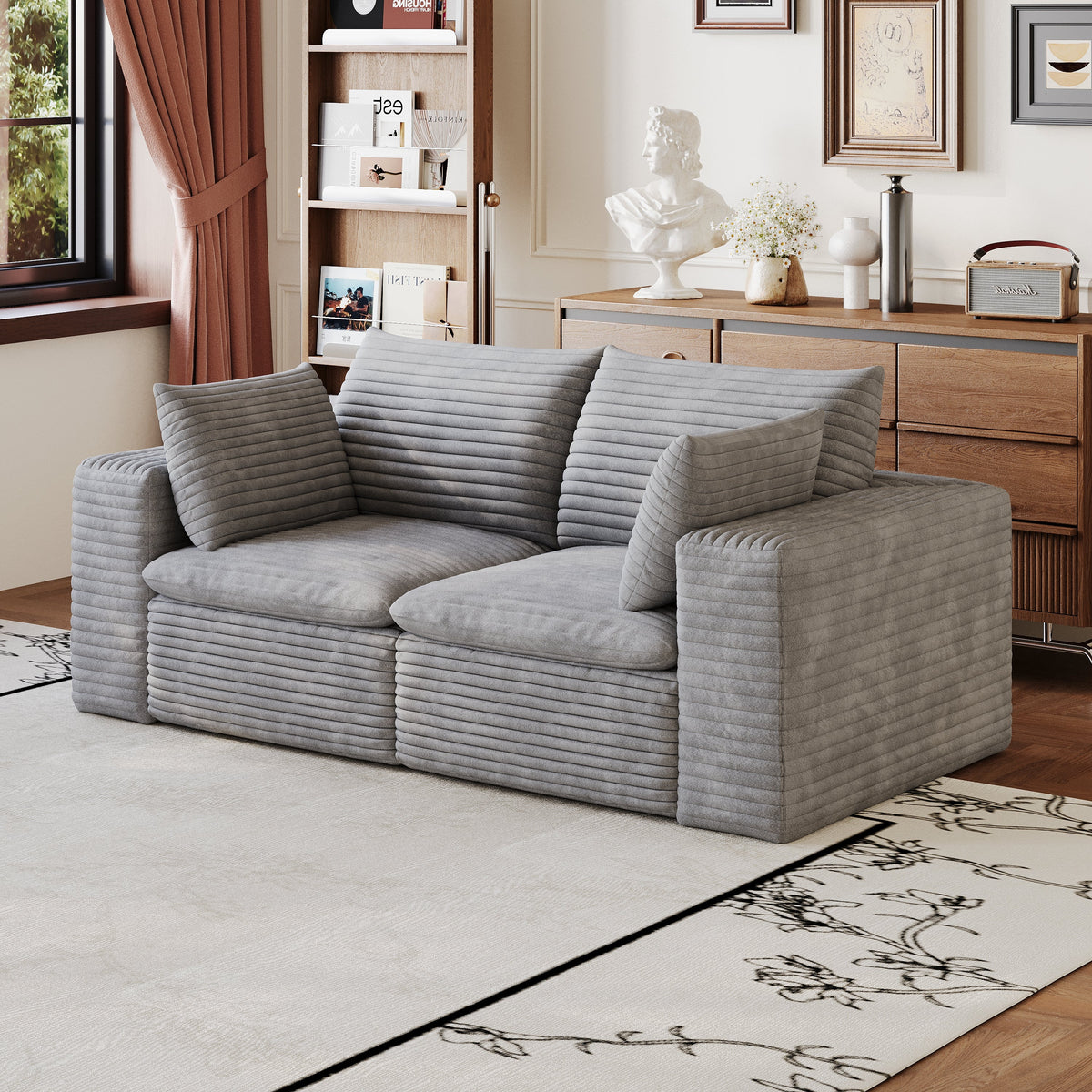71" Cloud Sofa in Corduroy Fabric, photo 3 of 8