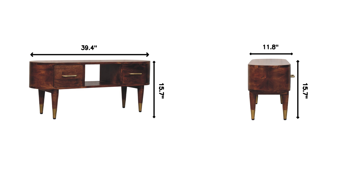 Solid Wood Two-Drawer Open-Slot Media Unit, photo 9 of 10
