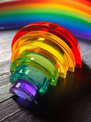 6-Piece Small Crystal Clear Rainbow Lucite Blocks – High Transparency Acrylic by Green Elephant Home and Toys