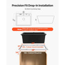 25 Inch Granite Kitchen Sink Top Mount Single Bowl Drop-In Basin for RV Bar by HouseOfZazla