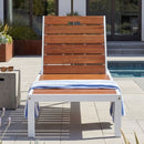 Outdoor Chaise Pool Lounge Chairs With Adjustable Backrest - Brown / White by HouseOfZazla