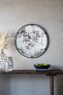 Theodor - Mirror With Industrial Design Round Mirror With Metal Frame For Wall Decor & Entryway Console Lean Against Wall - Black by HouseOfZazla