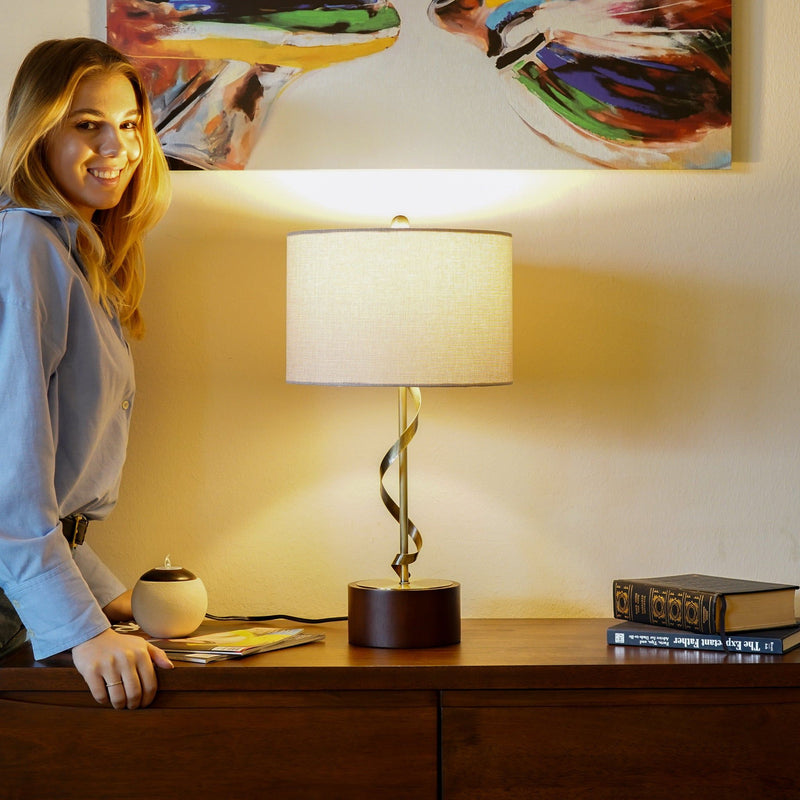 Nightstand Desk Lamp With Twisted Base - White, photo 2 of 11