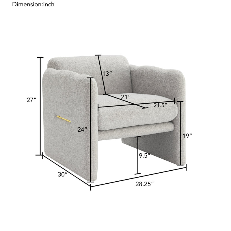 Walker Edison | Modern Teddy Cloud Arm Chair