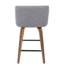 Toriano - Mid Century Modern Fixed Height Counter Stool & Square Footrest (Set of 2) by Unique Piece Furniture