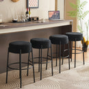 Round High Bar Stools (Set of 2), Contemporary Upholstered Dining Stools For Kitchens, Coffee Shops And Bar Stores by HouseOfZazla