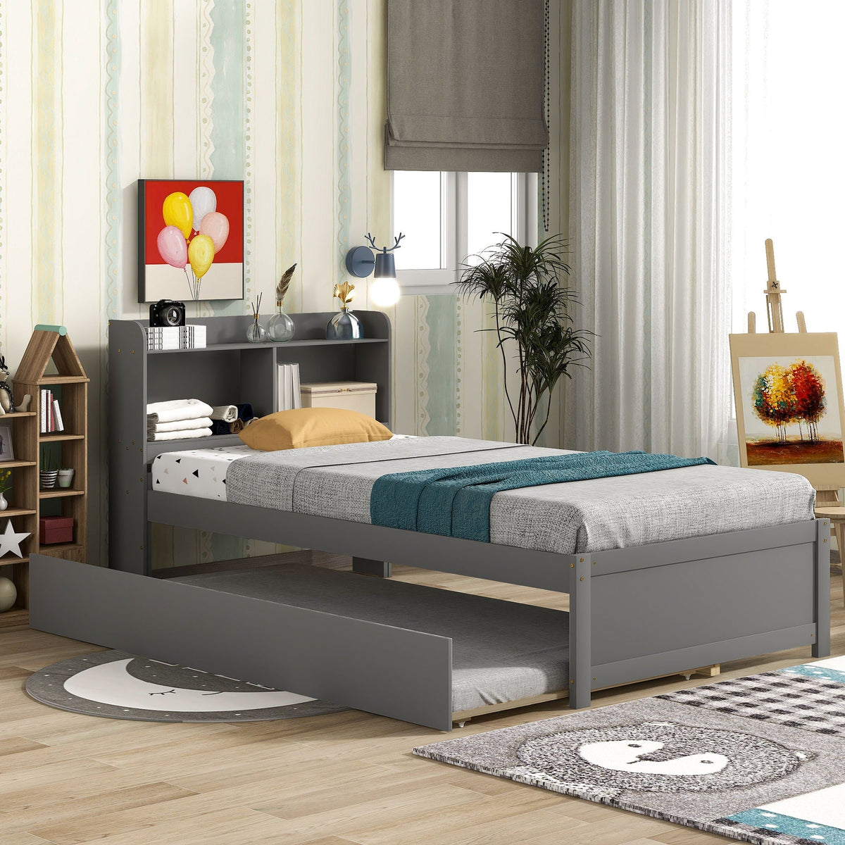 Twin Bed With Trundle, Bookcase, photo 4 of 12
