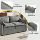 Modern Loveseat Sofa, Upholstered Couch With Side Storage Pockets