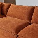 Modular L-Shaped Sectional Sofa with Ottoman, Chenille Fabric Sofa Couch, Comfy Upholstered Furniture for Living Room, Apartment, Studio, Office