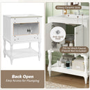 Modern Bathroom Vanity With Sink, Rectangular Cabinet With Open Shelf And Closed Storage