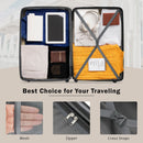 2 Piece Luggage Set With Bags Expanable Spinner Wheels ABS Lightweight Suitcase With Tsa Lock 20" / 24" by HouseOfZazla