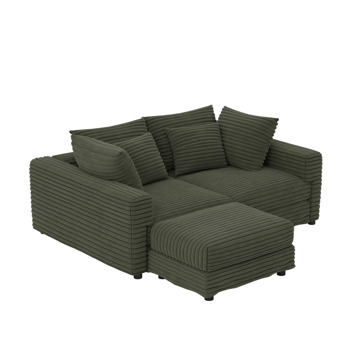 Convertible Deep Seat Sofa With Soft Pillows And Ottomans, photo 21 of 40