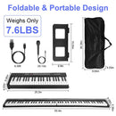 88-Key Folding Digital Piano, Semi-Weighted with LCD, Carry Bag & Stand