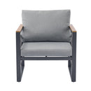 4-Pieces Outdoor Metal Patio Furniture Set with Cushions