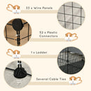 47 Panels Pet Playpen, Small Animal Playpen with Doors, Portable Metal Wire Yard Bunny Pen for Guinea Pigs, Chinchillas, 14" x 14"