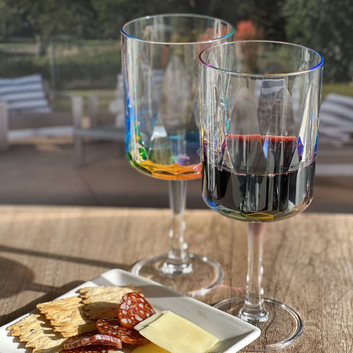 Leadingware Rainbow Diamond Plastic Wine Glasses (Set of 4), Unbreakable Bpa Free Acrylic, 16Oz - Clear, photo 2 of 9