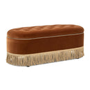 Melinda - Oval Tufted Bullion Fringe Storage Bench by HouseOfZazla