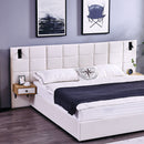 Upholstered Hydraulic Platform Bed With Storage Shelves, Reading Lamps, USB Port