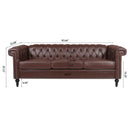 83.66 Inch Width Traditional Square Arm removable cushion 3 seater Sofa