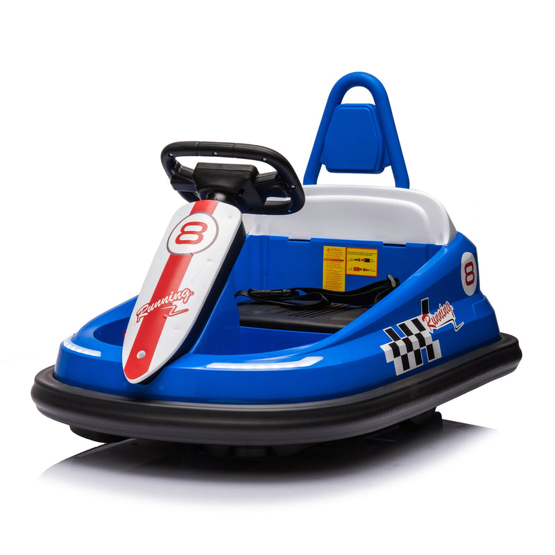 6V Kids Ride on Electric Go Kart Bumper Car W/Parents Remote Control,Three Speed Adjustable,LED Lights,Horn,Bluetooth,Player&360Spin,Vehicle body with Anti-collision padding for 18m+.