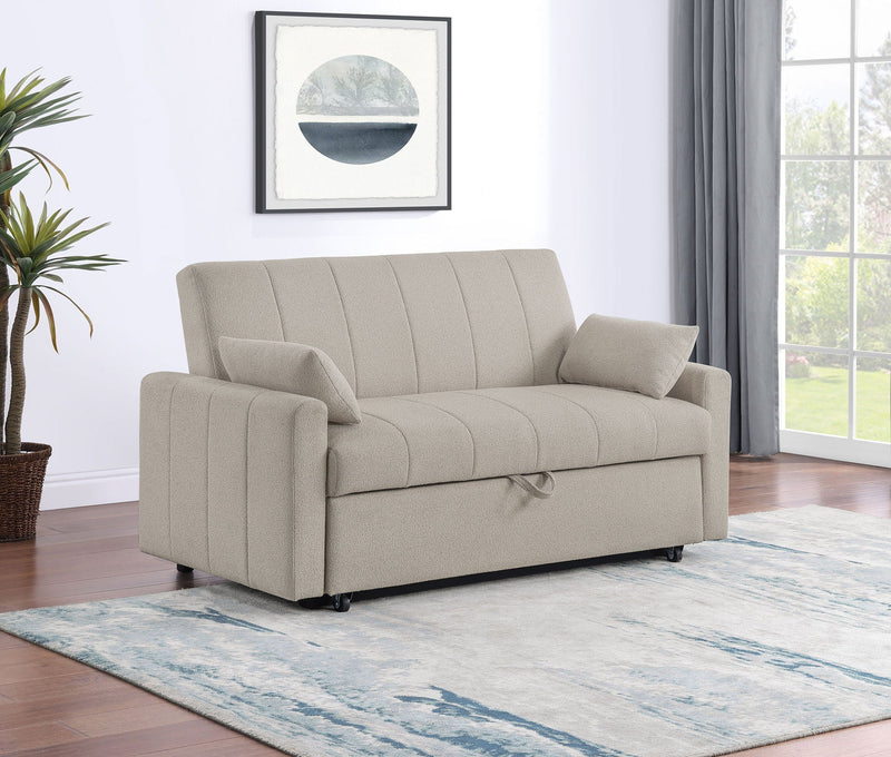 Portland Boucle Upholstered Sleeper Sofa Bed Latte, photo 3 of 7