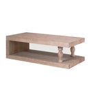 Rustic Solid Wood Coffee Table With Open Shelf, Modern Farmhouse Design - Light Natural / Natural by HouseOfZazla