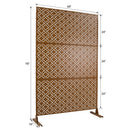 Freestanding Decorative Privacy Screen For Deck Balcony Patio, Metal Privacy - Brown by HouseOfZazla