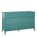 Monticello - 6 Drawer Dresser - Green by HouseOfZazla