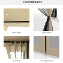 9.6' x 11.6' Patio Gazebo, Outdoor Canopy Shelter with 2-Tier Roof and Netting, Steel Frame for Garden, Lawn, Backyard, and Deck, Taupe