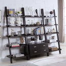Blackburn - 3 Piece Ladder Bookshelf Set With Modular Design - Cappuccino by HouseOfZazla