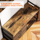 Hall Tree With 2 Movable Drawers, Shoe Storage, Shelves, Garment Racks, And 23 Hooks For Entryway - Rustic Brown by HouseOfZazla