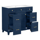 Bathroom Vanity With Ceramic Sink, Soft Close Doors, Adjustable Shelves by HouseOfZazla