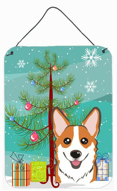 Christmas Tree and Red Corgi Wall or Door Hanging Prints BB1626DS1216