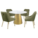 Earline - Round Dining Table - White Marble by HouseOfZazla