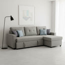 Convertible L Shaped Sectional Sleeper Sofa Bed, Saving Pull Out Couch by Unique Piece Furniture