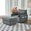 Comfy Oversized Chaise Lounge Chair With Ottoman And Storage by Unique Piece Furniture
