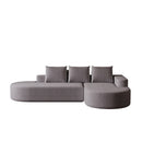 Modern Curved Sofa, L-Shaped Modular Sectional Set With 3 Pillows by HouseOfZazla