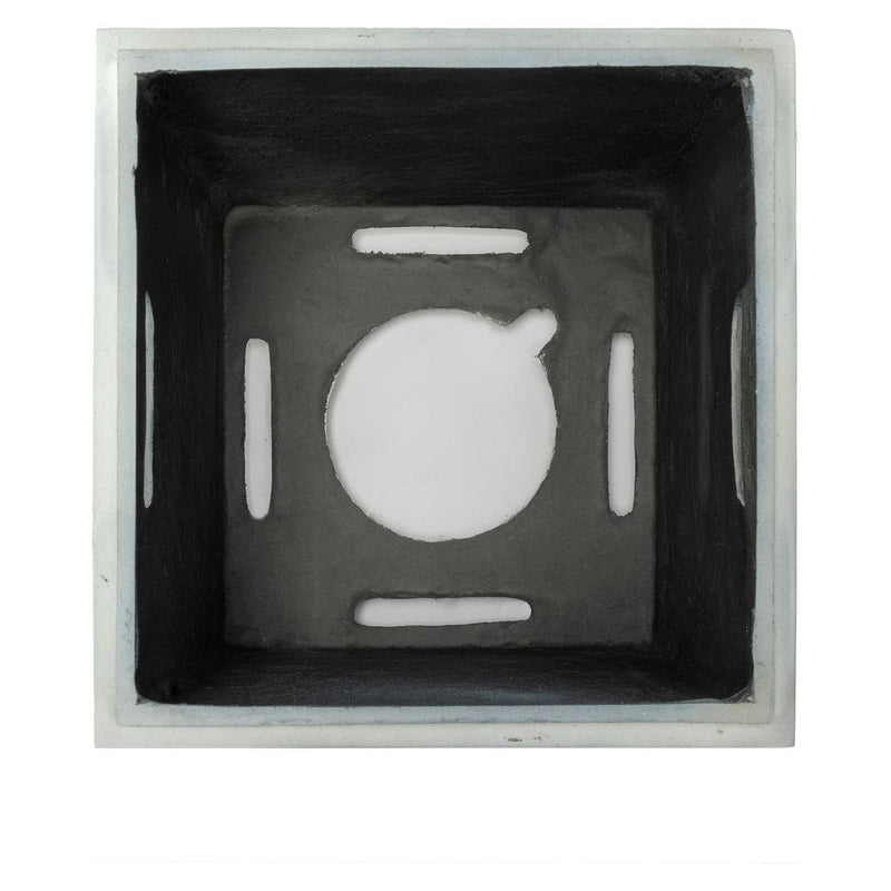 Outdoor Tank Table for Gas Fire Pits, Hides Propane Tank Cover, Concrete Light Gray, Side Handles