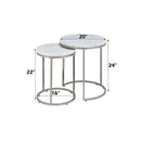 Zaidee - Nesting Table Set - Marble Top & Nickel