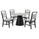 Dining Set With Round Table And 4 Upholstered Chairs - Black / Gray by HouseOfZazla
