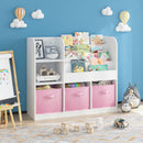Bookcase And Bookshelf With 3 Collapsible Drawers, Multifunctional Display Stand