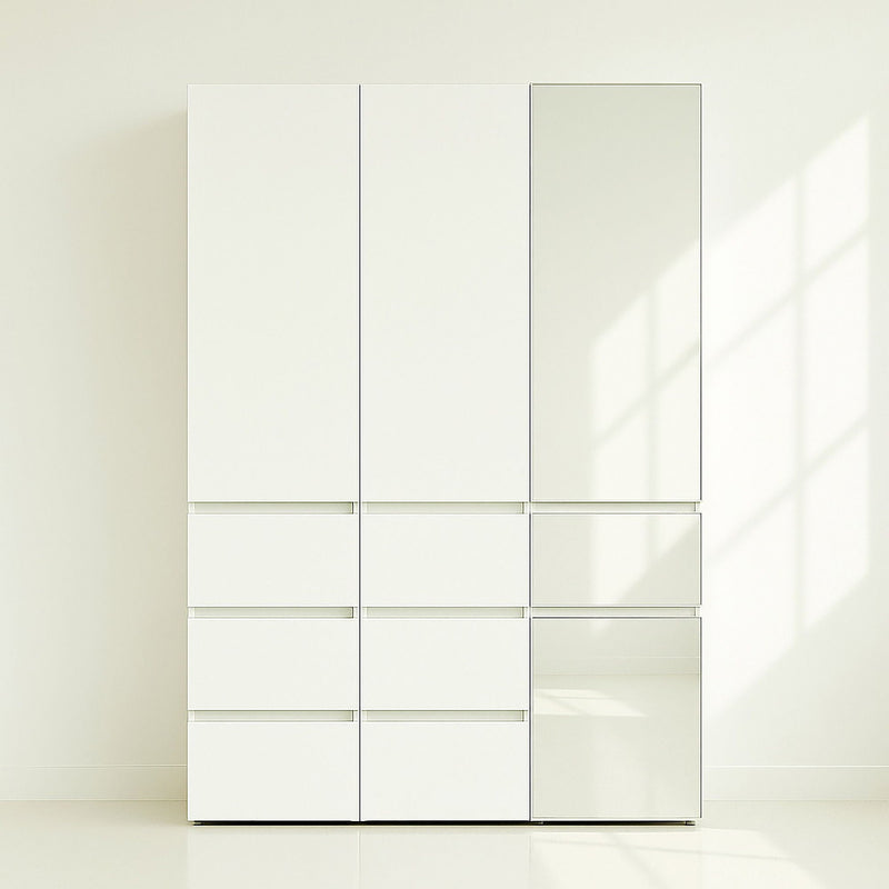Elise - Slim Modular Closet Cabinet With Mirror - White, photo 4 of 17