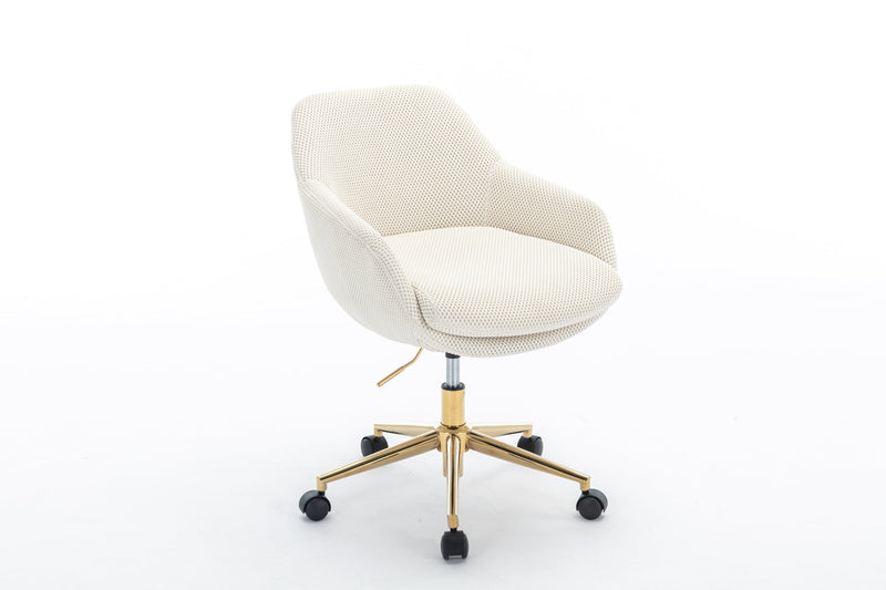 Walker Edison | Mesh Fabric Home Office 360°Swivel Chair with Gold Metal Base