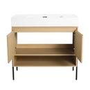 Modern Bathroom Vanity Combo With Single Resin Sink And Storage Cabinet by HouseOfZazla