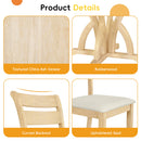 5-Piece Farmhouse Round Pedestal Extending Dining Table Set Extendable Kitchen Table Set with 15.8" Removable Leaf and Ladder Back Dining Chairs for Small Places, Natural