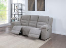 Gilson Chenille Upholstered Reclining Sofa Grey