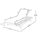 Acacia Wood Lounge Chaise Set with Headrest and Water-Resistant Cushions in Beige