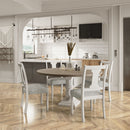 Tannen - Round 5 Piece Dining Table (Set of 5) - White And Gray by HouseOfZazla