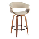 Vintage Mod - Mid Century Modern Fixed Height Counter Stool & Swivel With Round Footrest (Set of 2) by HouseOfZazla