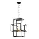 4 Light Metal Lantern Tiered Pendant Hanging Light Fixtures, Industrial Farmhouse Adjustable Height Chandeliers For Dining Room Hallway Foyer Entryway (E12 Bulbs Not Included) by HouseOfZazla